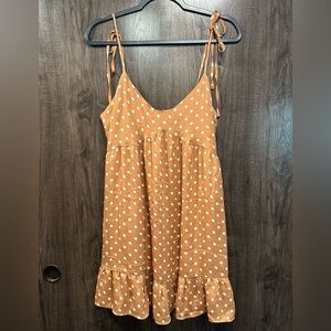 Toby Heart Ginger Burnt Orange with Polka Dot Babydoll Dress